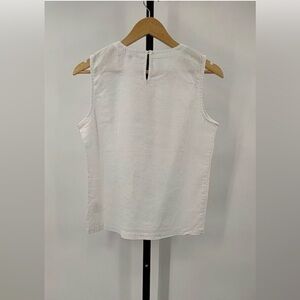 Quince Women 100% European Linen Tank White Sleeved Top XS